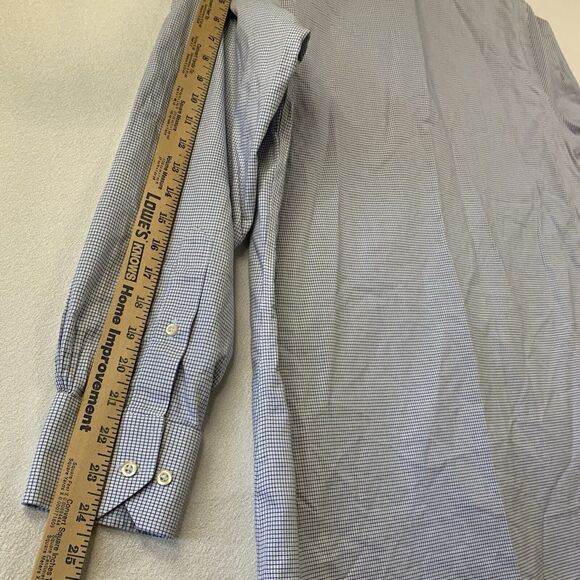 Brooks Brothers Shirt Men 16.5-4/5 Blue Check Cotton Button Up Casual Work Corp - Picture 7 of 9